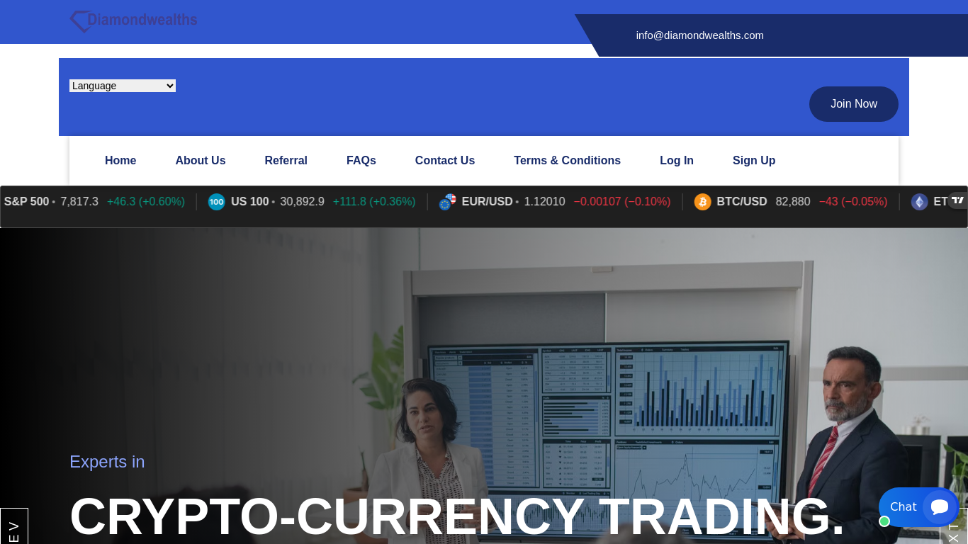 Archived capture of diamondwealths.com, a website assessed as fraudulent.